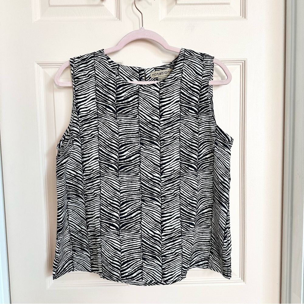 Zebra print notations tank